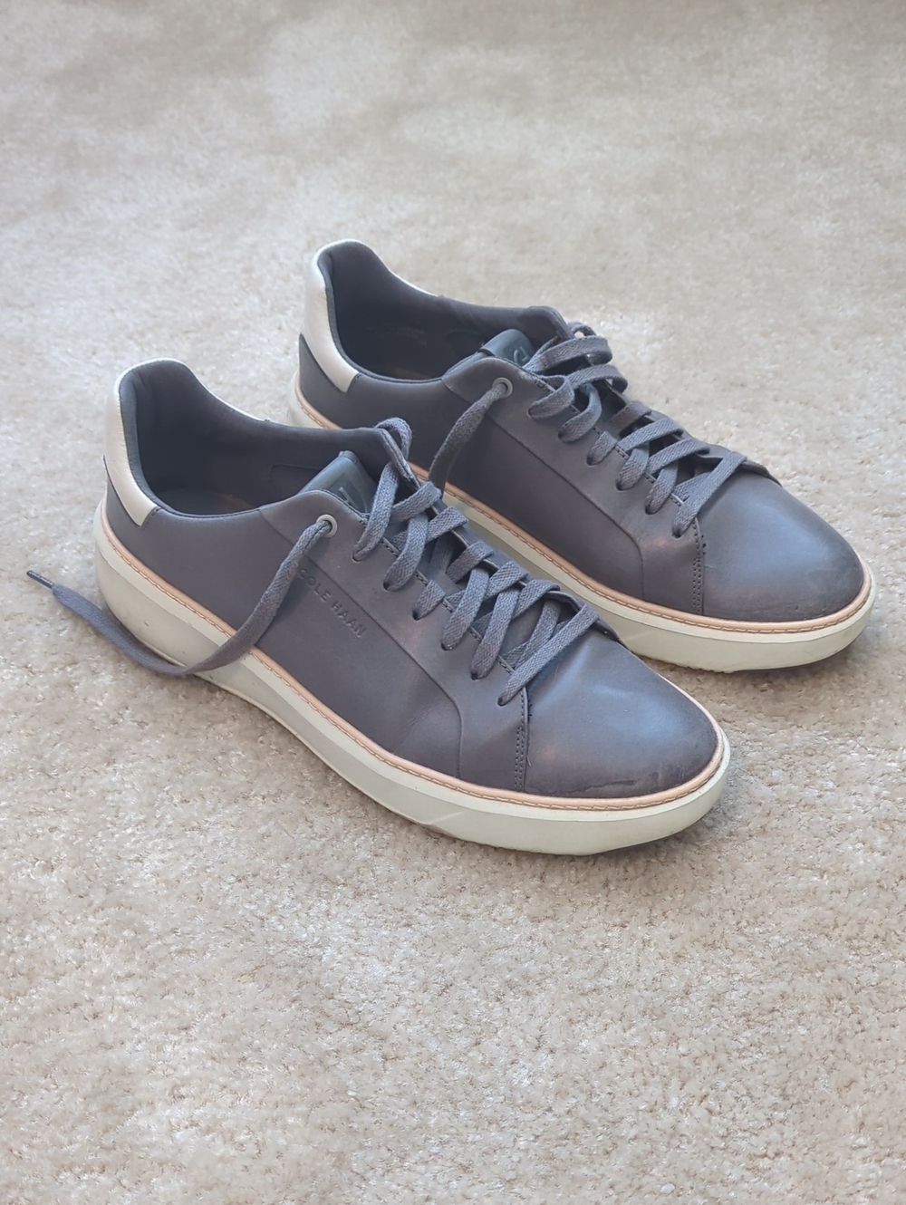 Cole Haan Grandpro Topspin Men's Gray Leather Low-Top Sneakers
